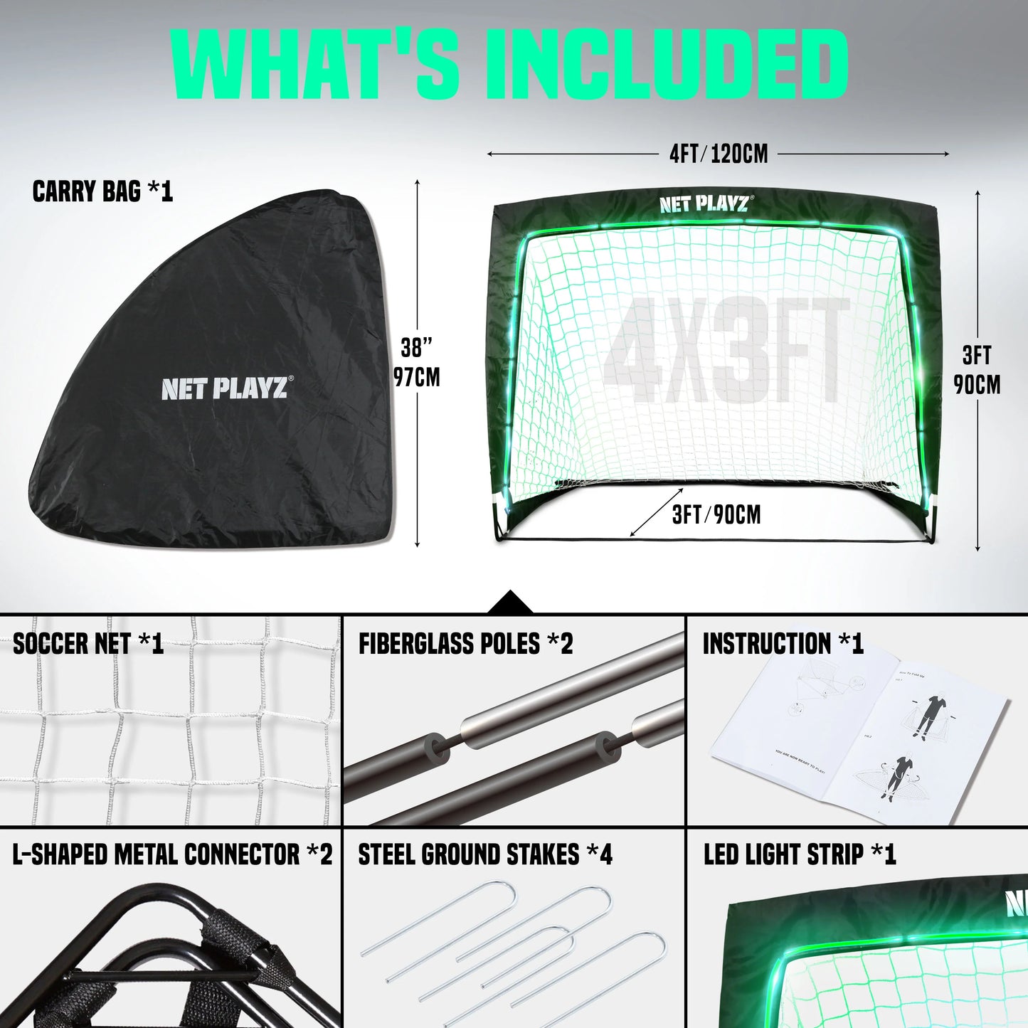 NET PLAYZ Light Up Soccer Goal