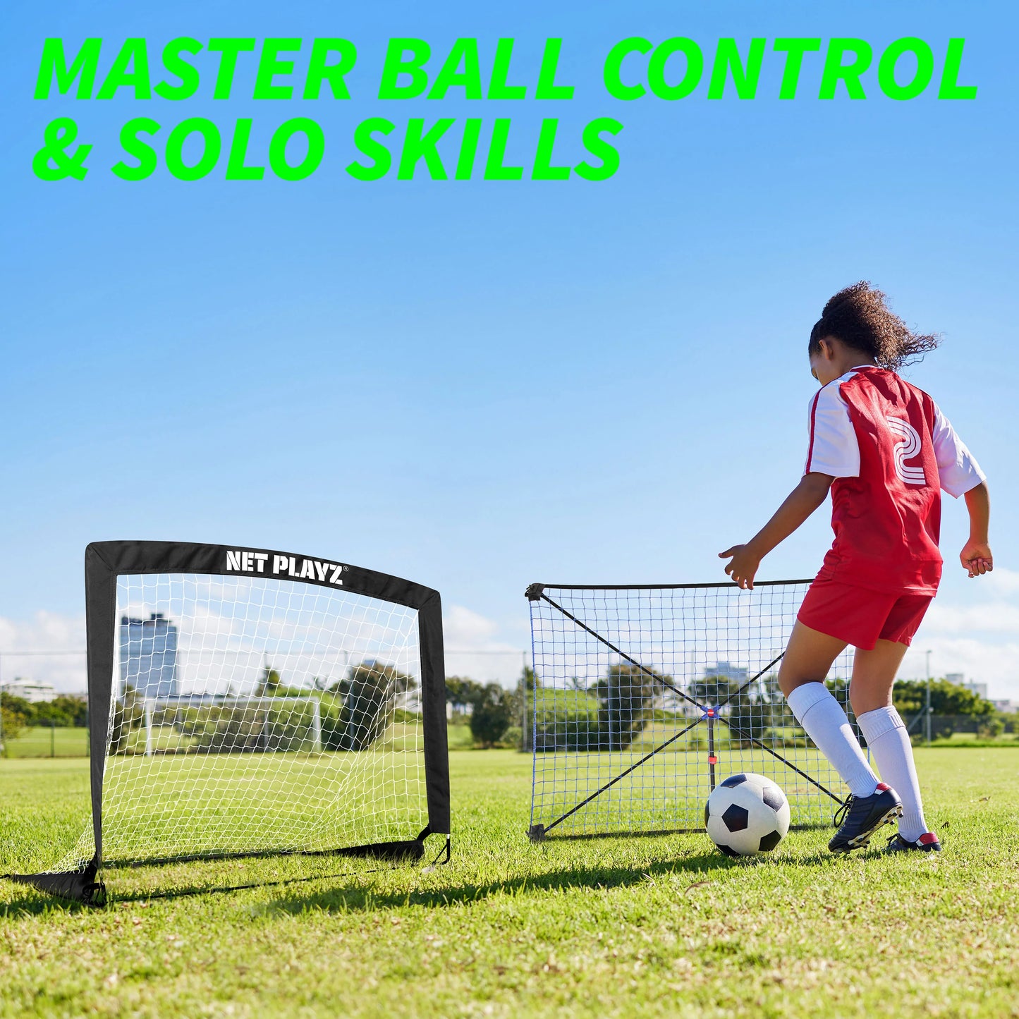 NET PLAYZ Soccer Goal & Rebounder Set